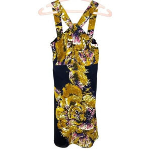 The Limited Halter Purple Floral Knee Length Sleeveless Shift Dress Sz. 6